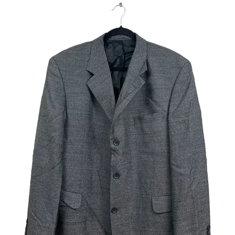 Atelier Tornio Mens Virgin Wool Suit Blazer Suit Ventless‎ Pockets Gray Sz 44L